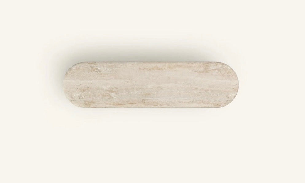 Fluted maria travertine console table