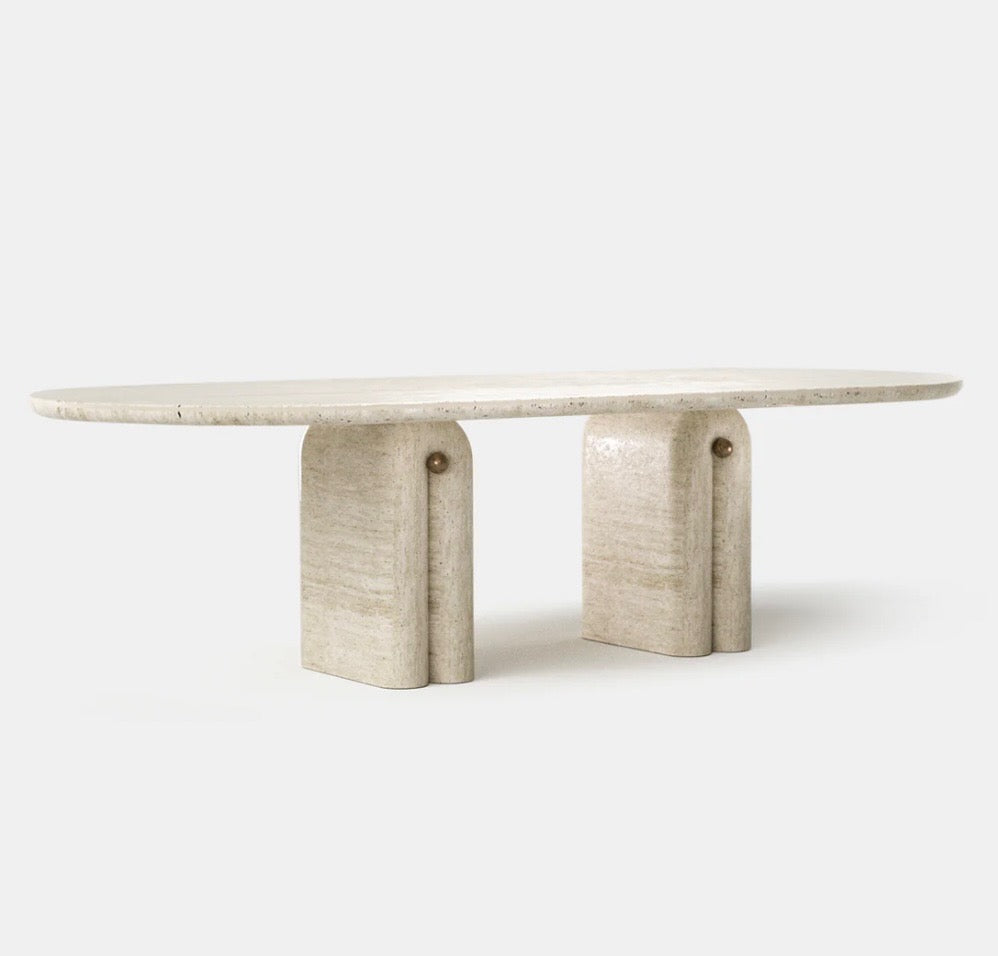 Whiten travertine dinning table