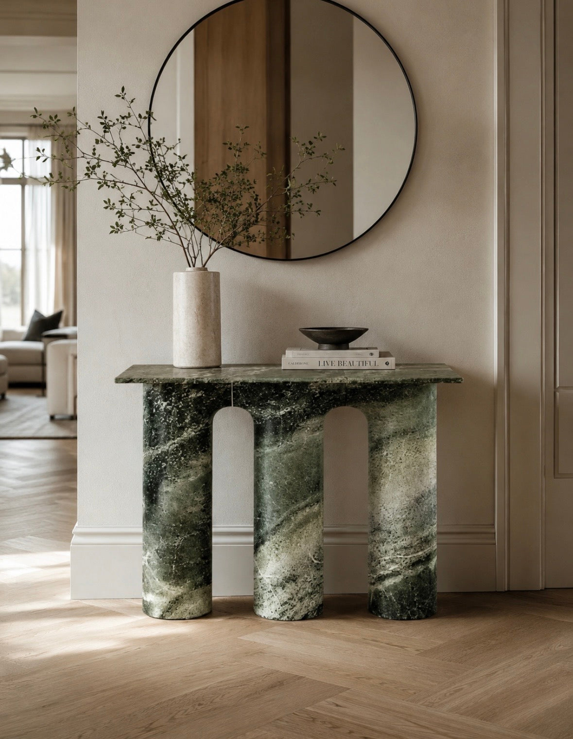 Sea moss console table