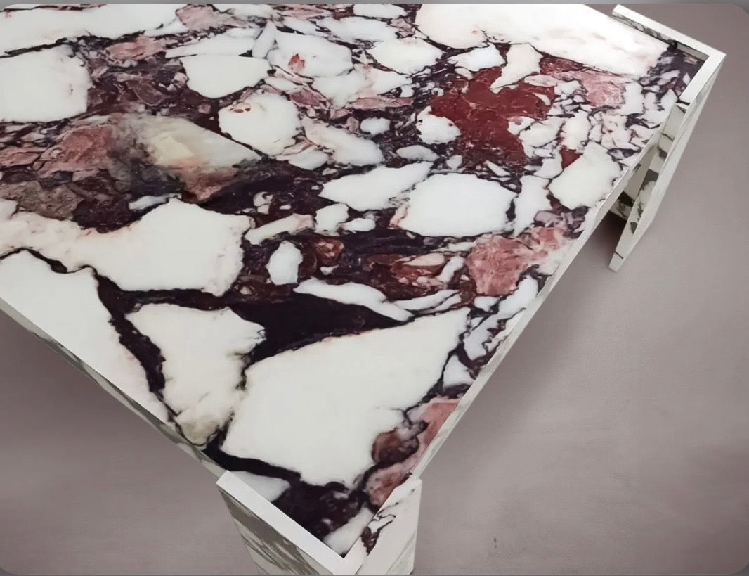Purple viola marble coffee table