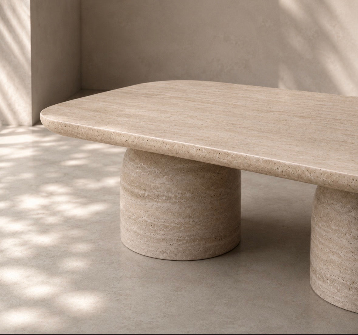 Travertine riba coffee table