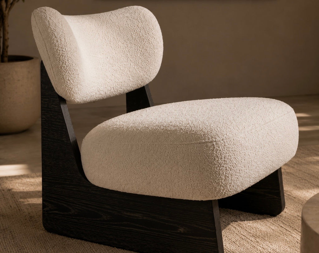 Curved Boucle Occasional Chair