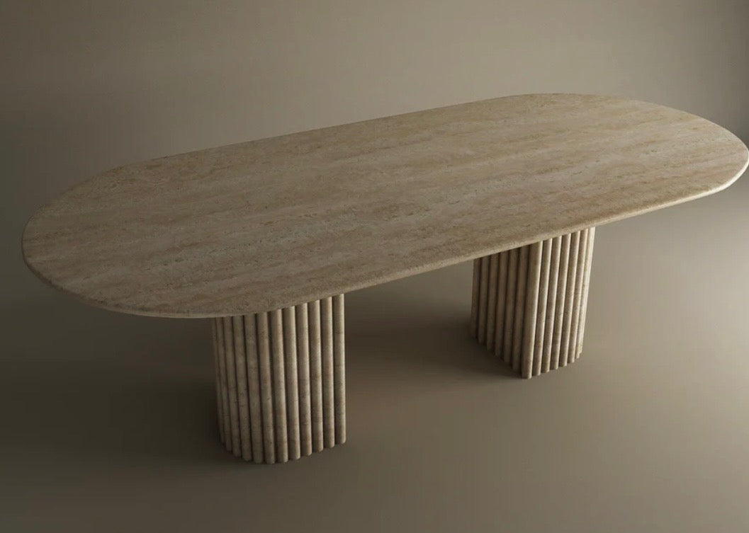Greta travertine dinning table