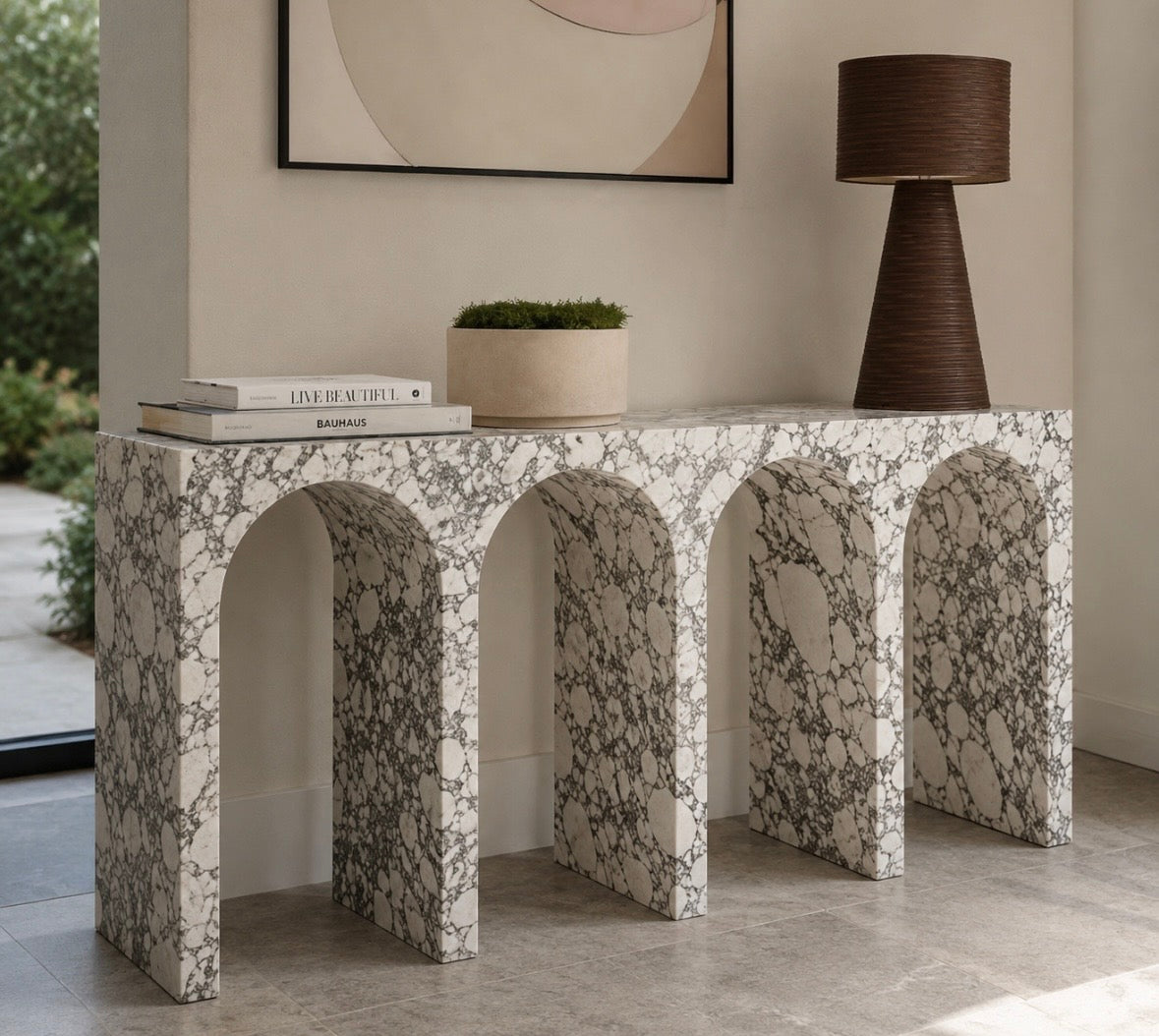 Calacatta Viola Arch Console Table