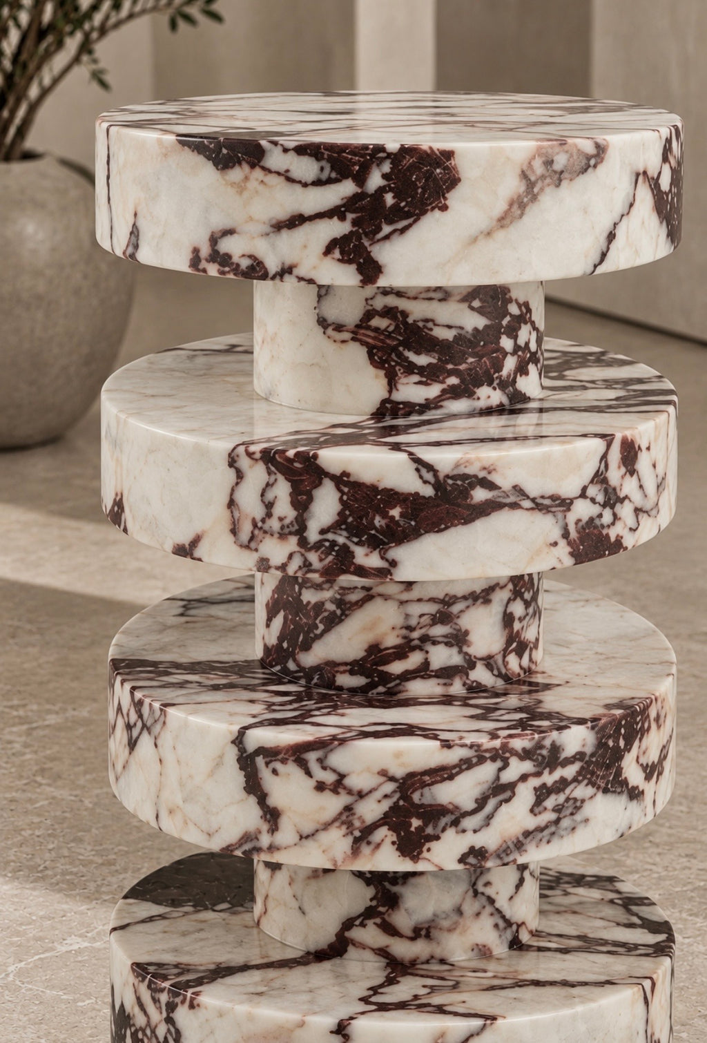 Wired marble side table
