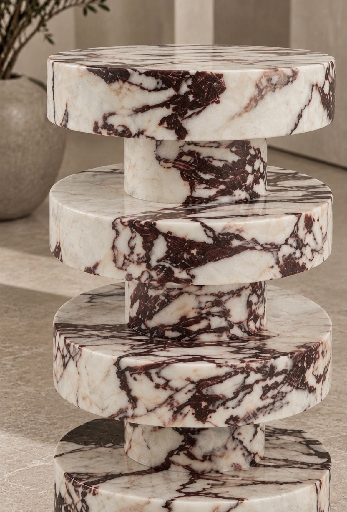 Wired marble side table