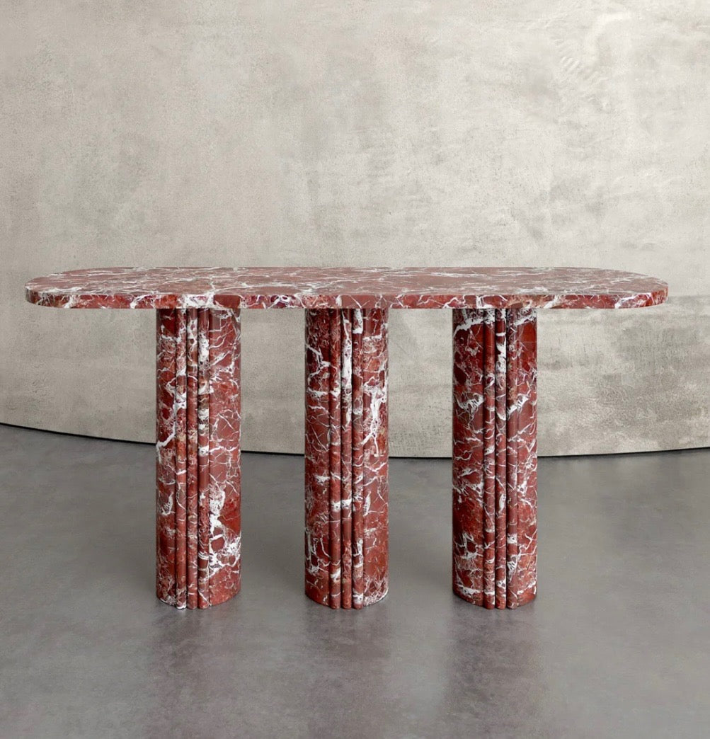 Rosso Levanto Marble Console Table