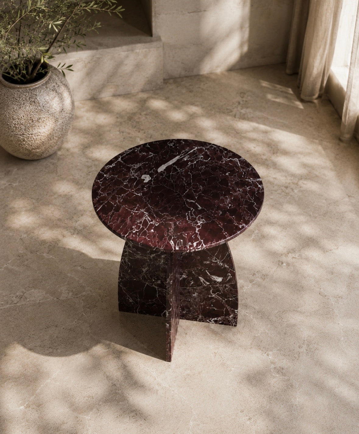Chocolate levanto Marble side table