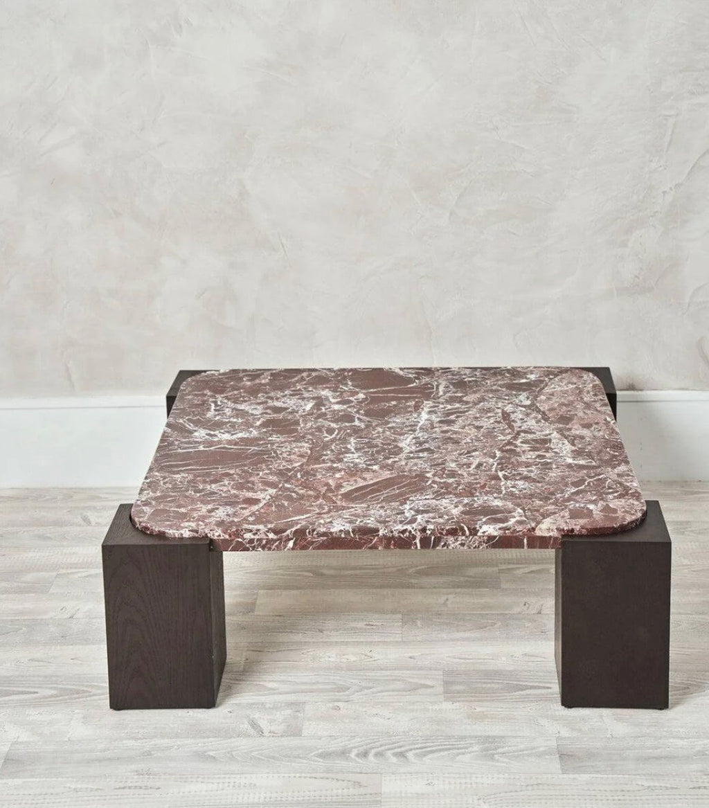 Burgundy Rosso levanto marble coffee table