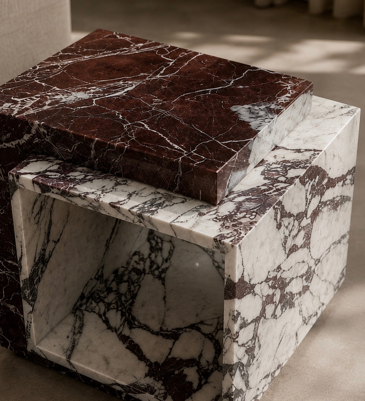 Rossa marble side table