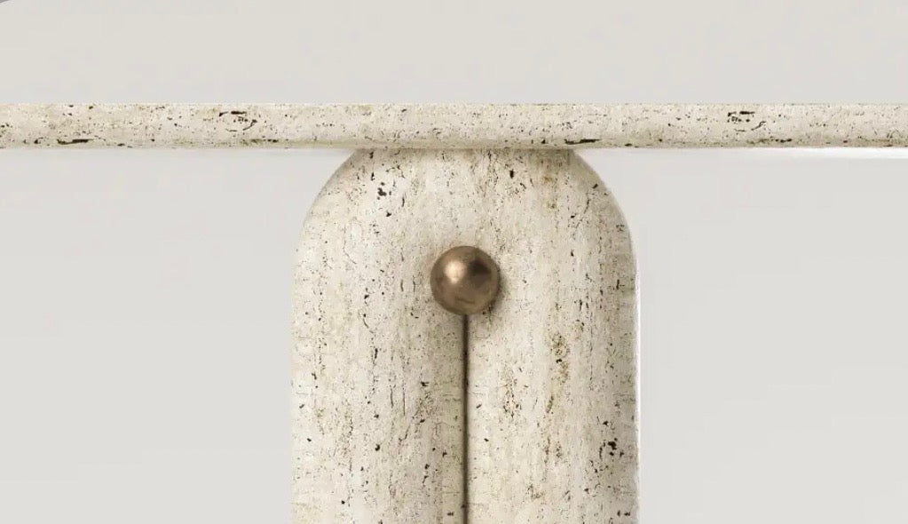 Whiten travertine console table