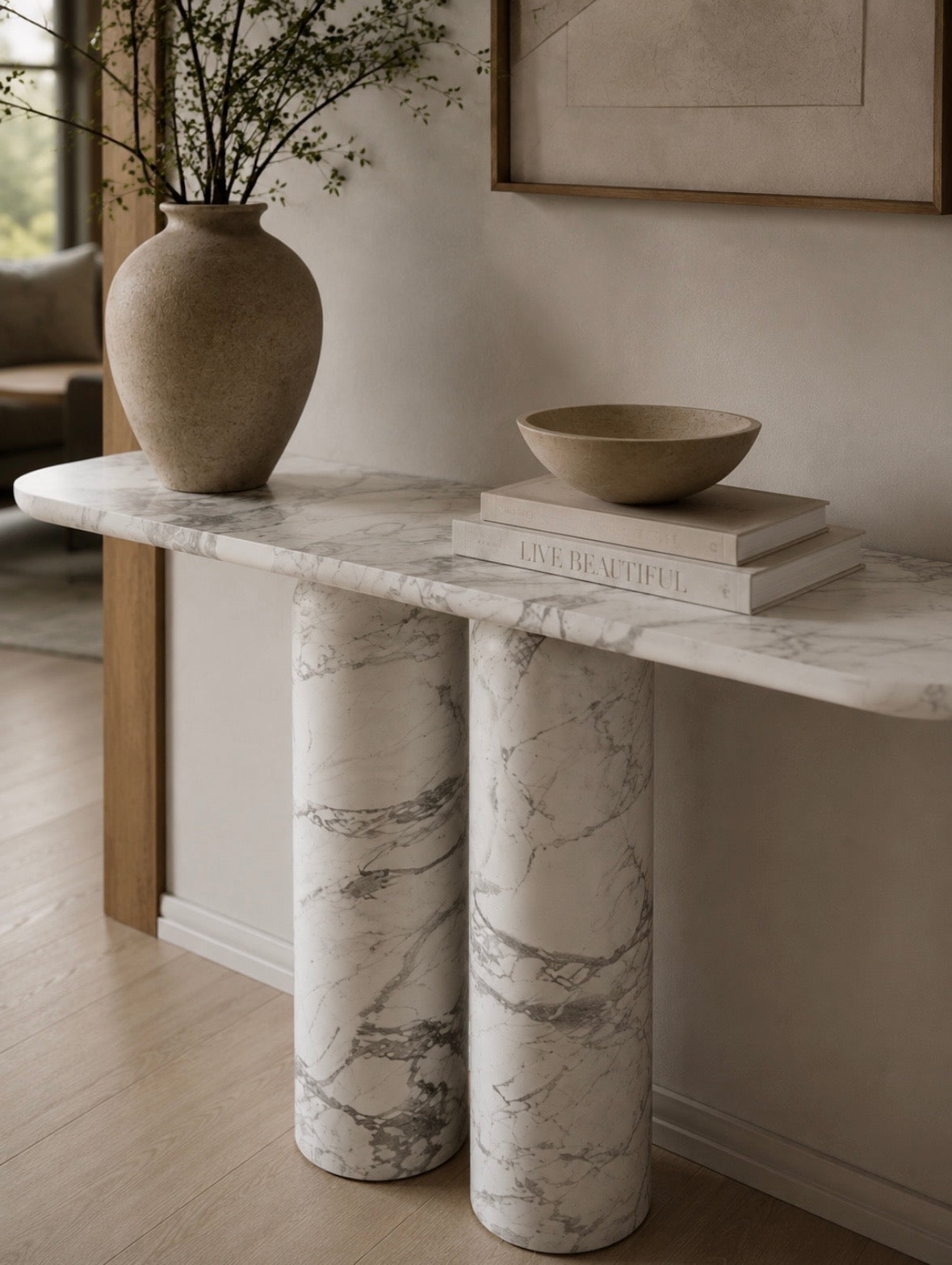 Arabescato Marble Console Table