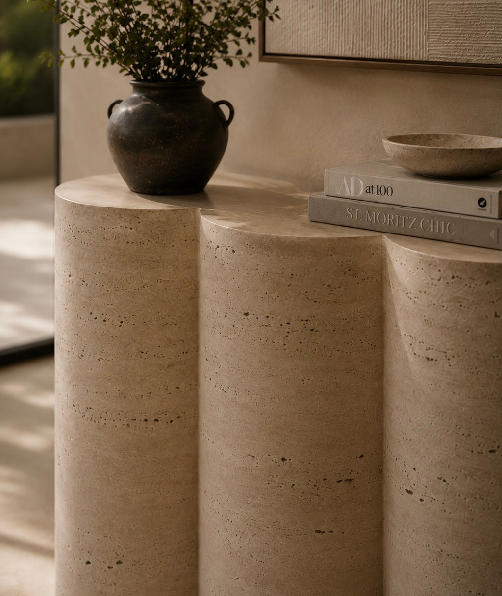 Cylinder console table