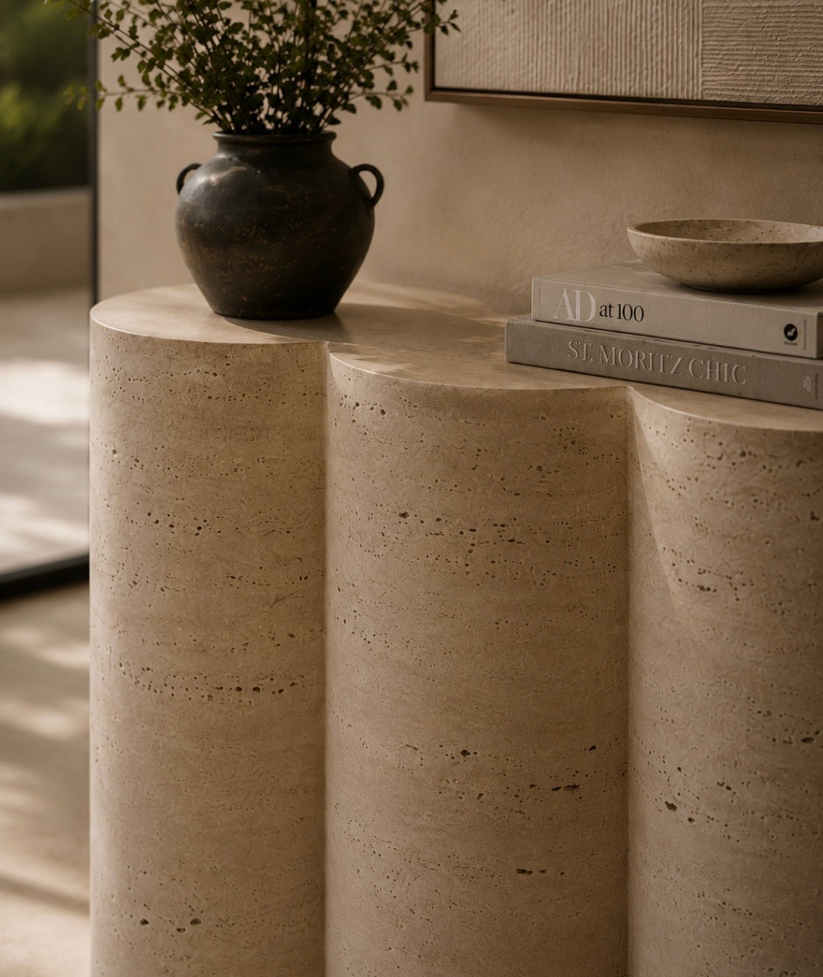 Cylinder console table