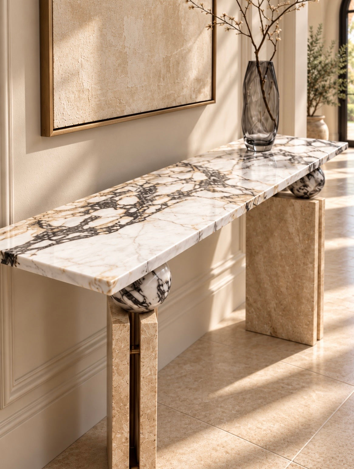 Kay travertine viola console ￼