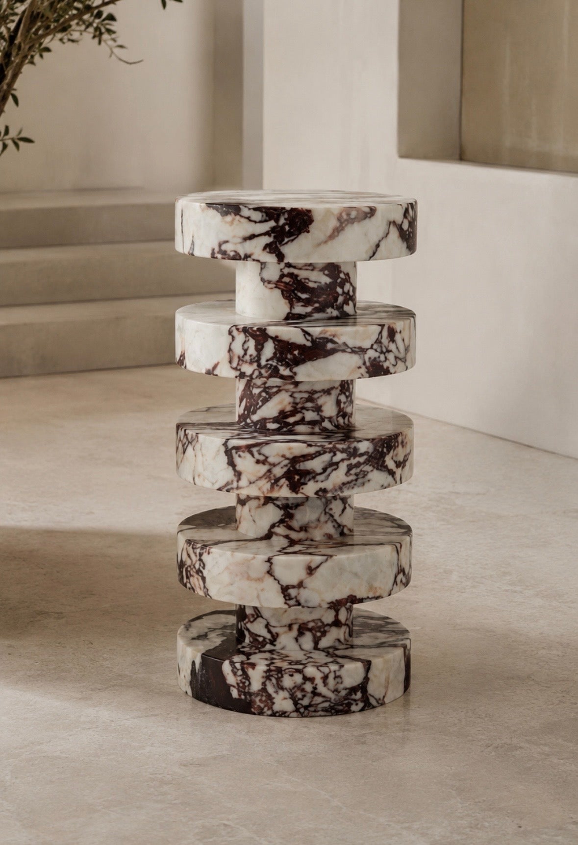 Wired marble side table