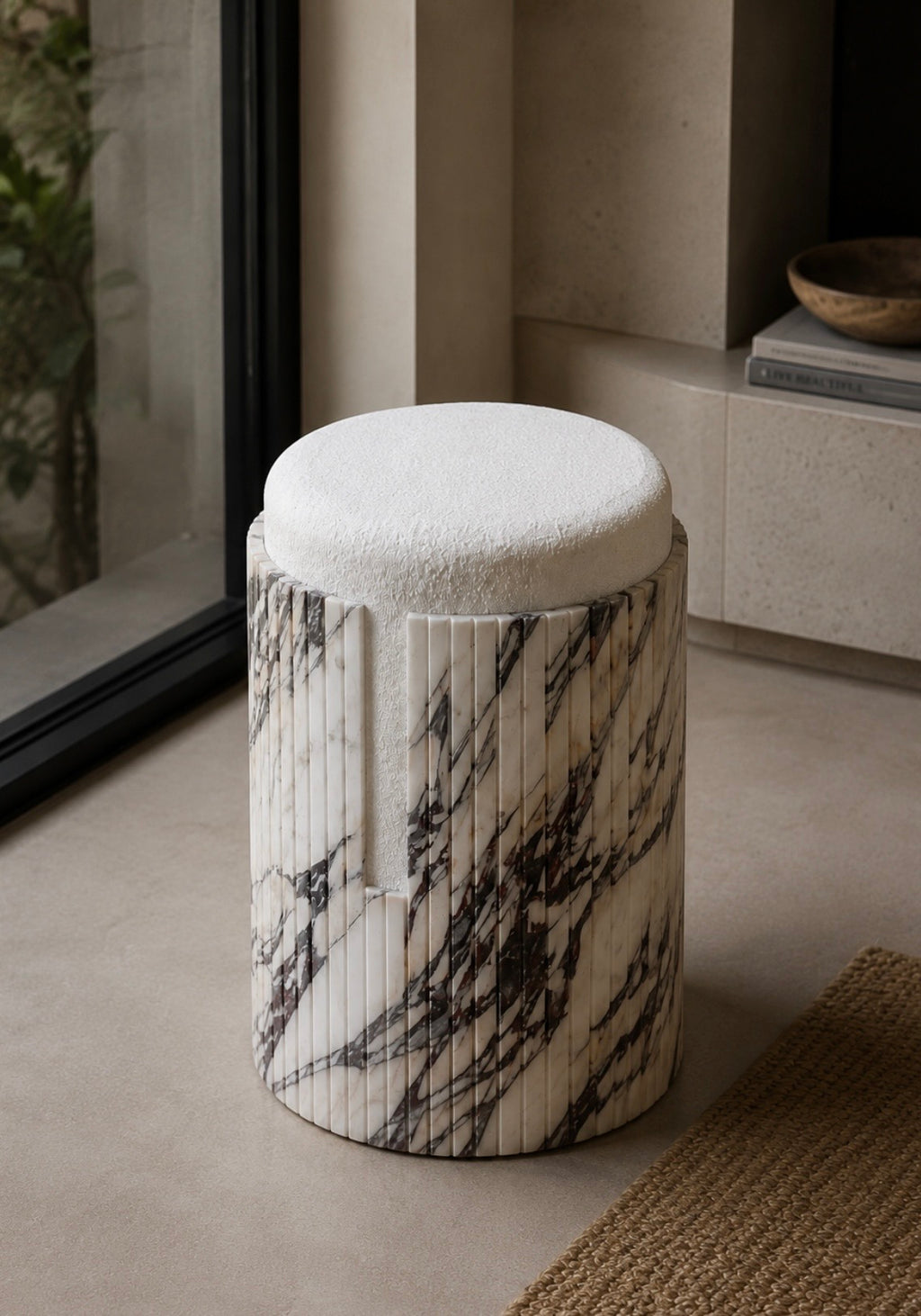 Boucle viola side table