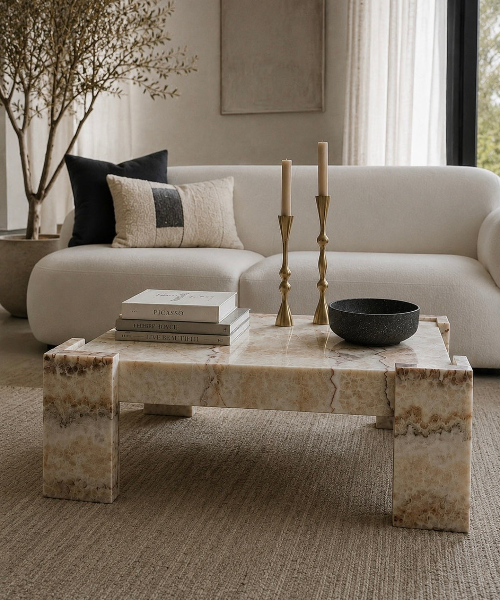 Onyx stone coffee table