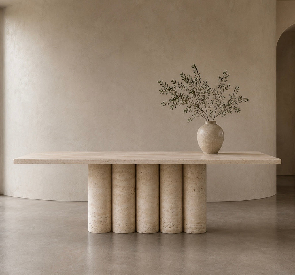 Travertine renaissance dinning table