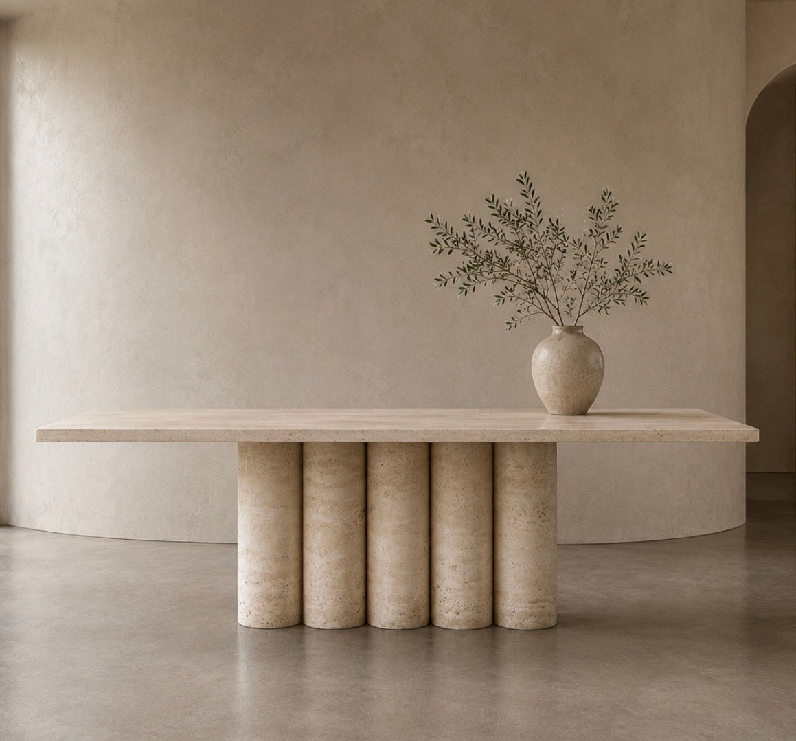 Travertine renaissance dinning table