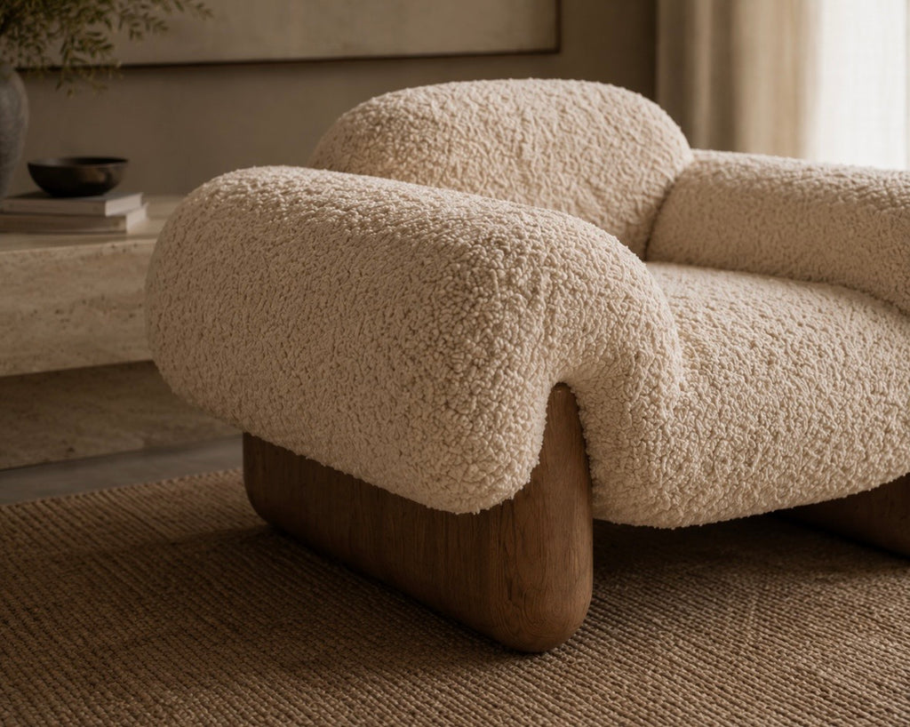 Solid Angled Arm Occasional Chair