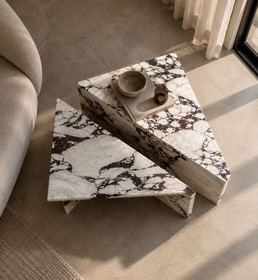 Burgundy marble Coffee table