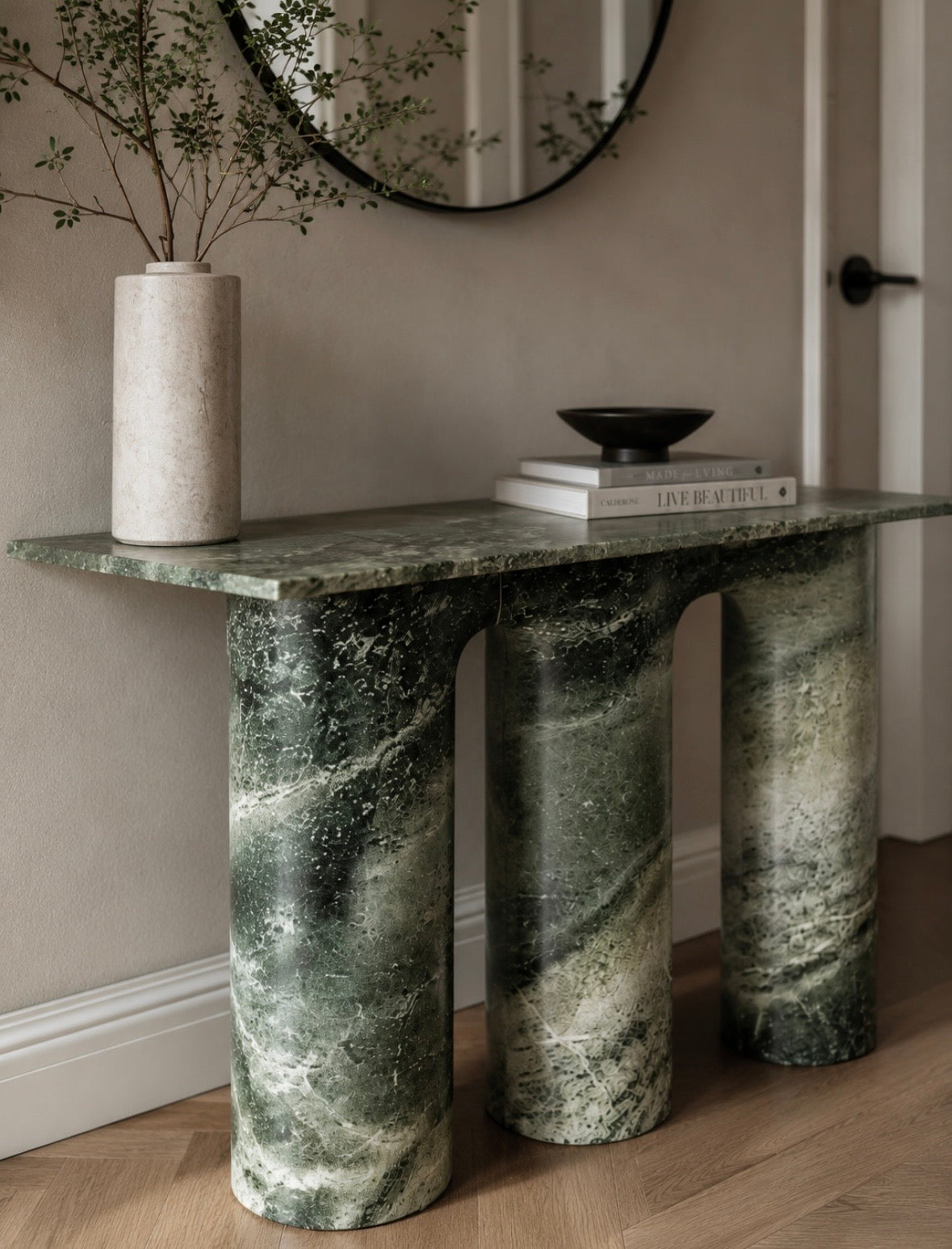 Sea moss console table