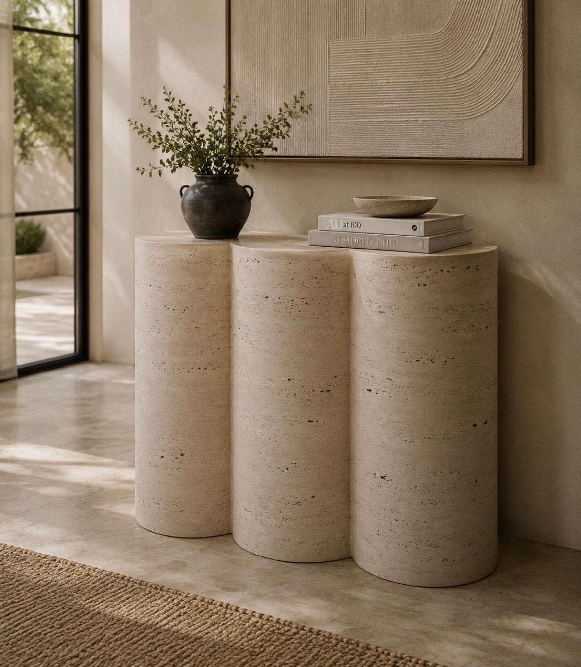 Cylinder console table