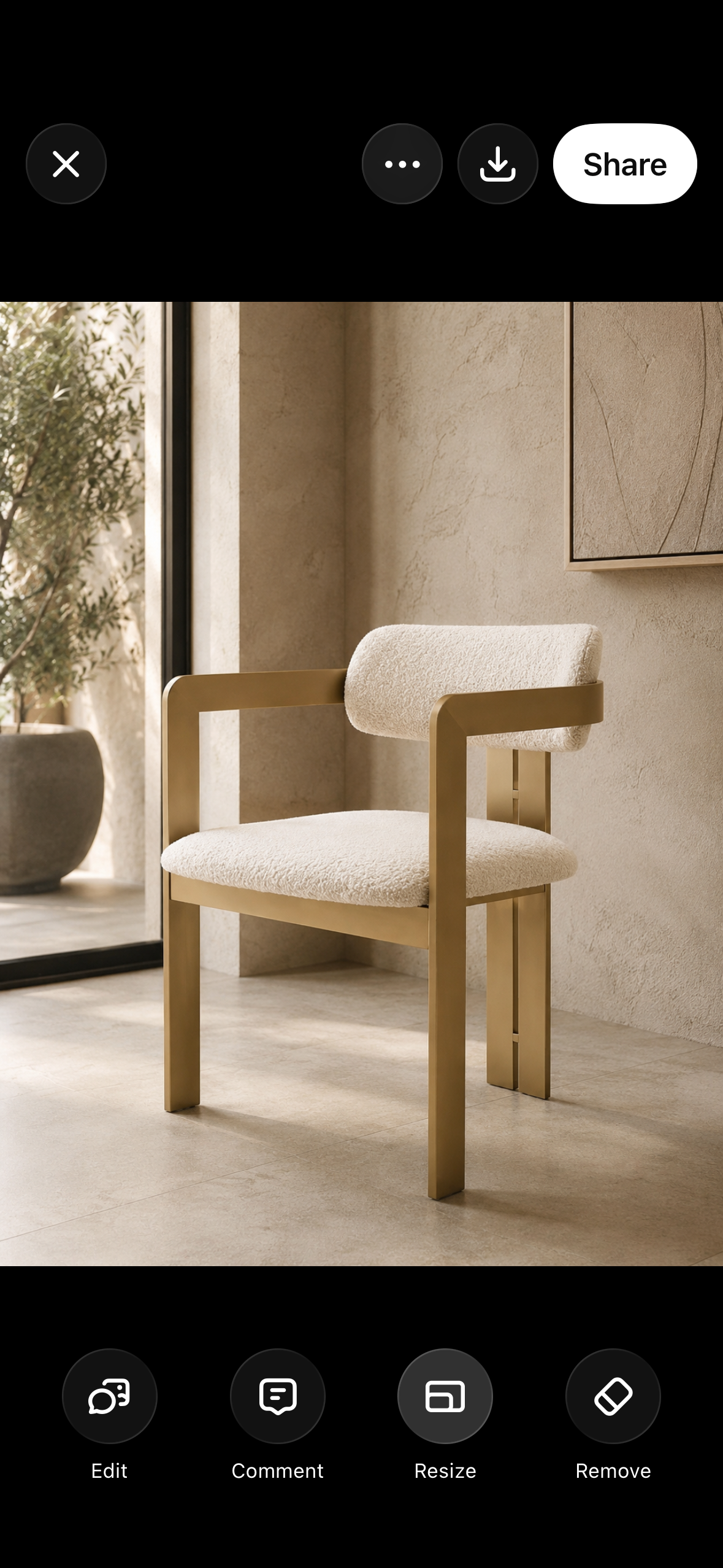 Golden Frame Amber Chair