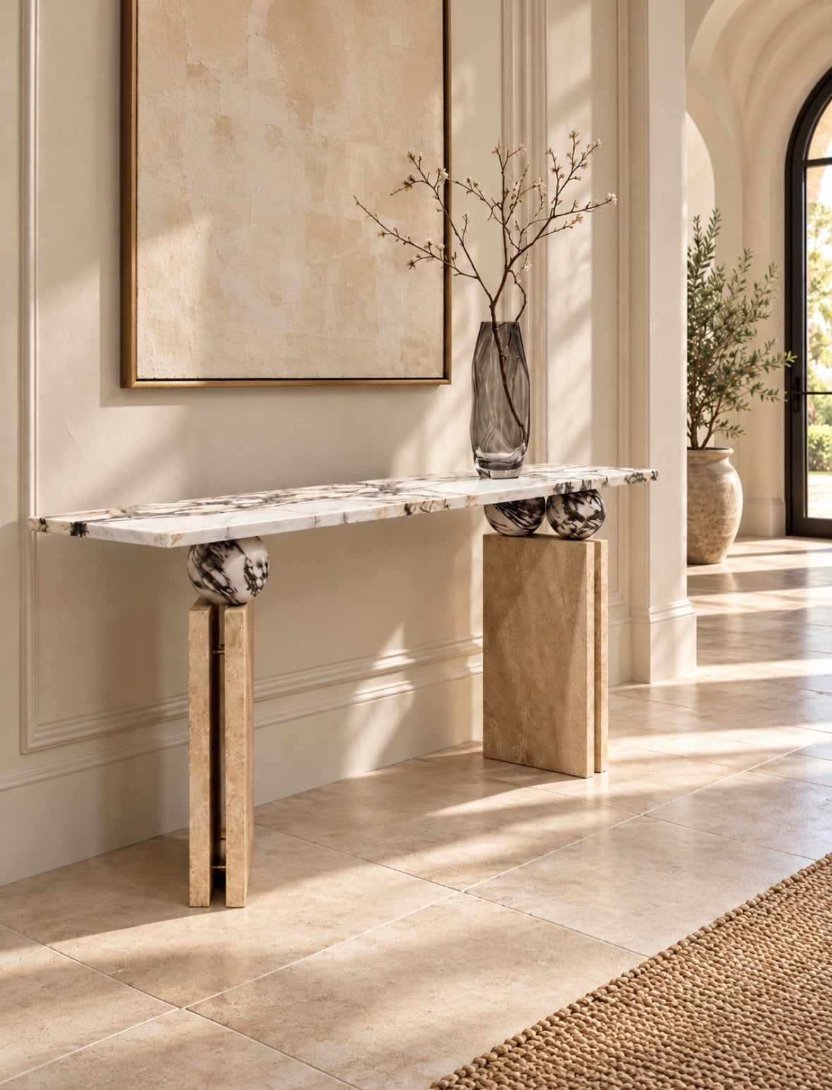Kay travertine viola console ￼