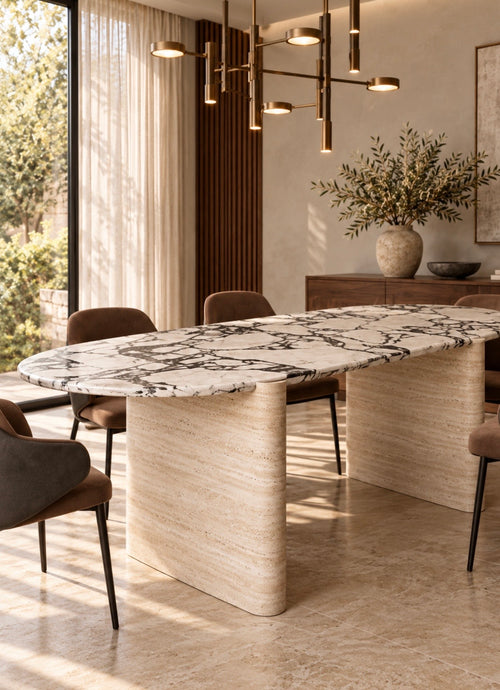 Akira travertine dinning table