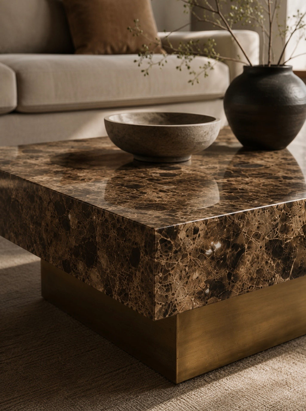 Emperador marble coffee table
