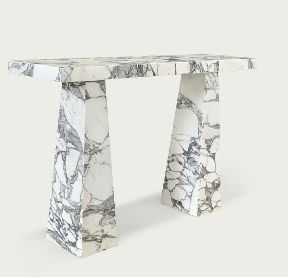 Arabescato marble console table