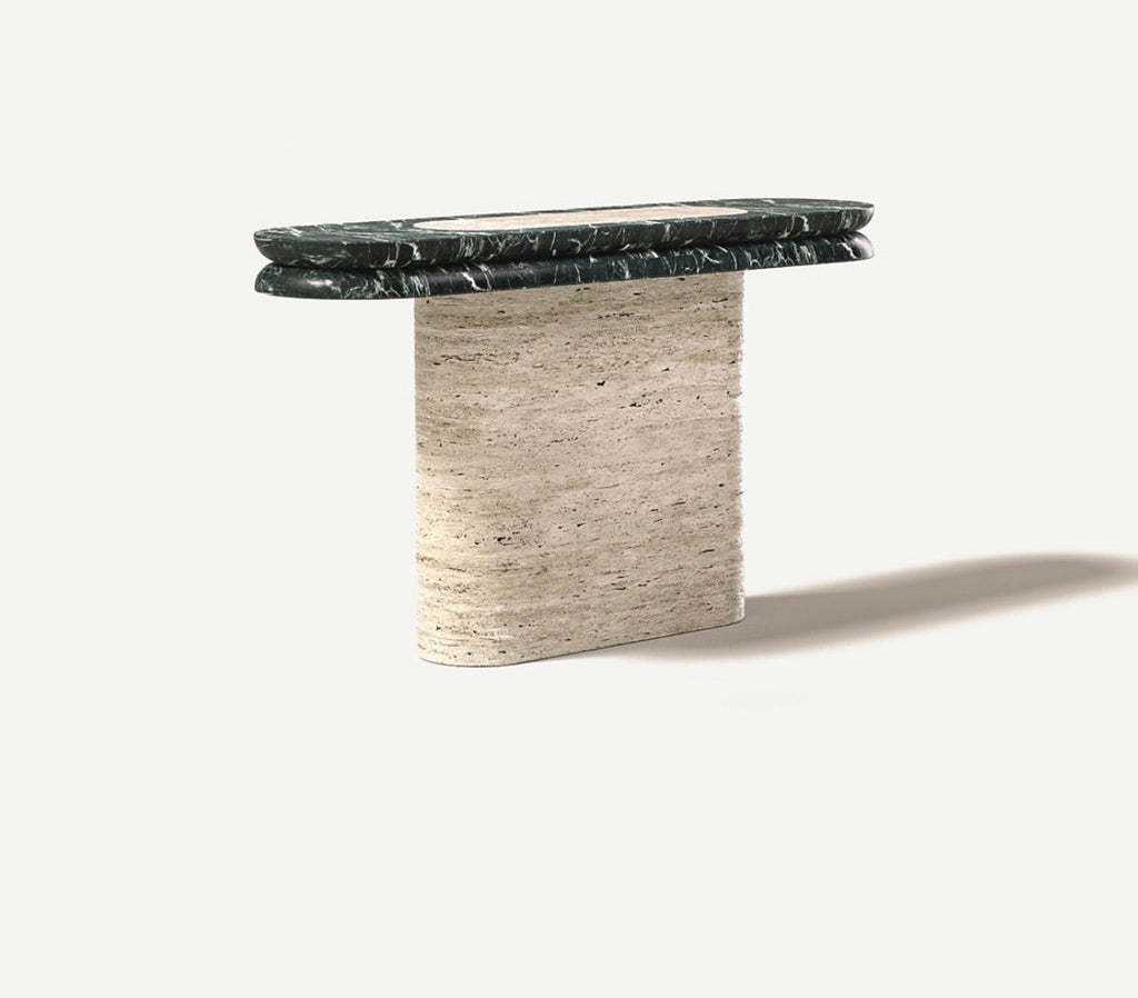 Yolanda travertine console table