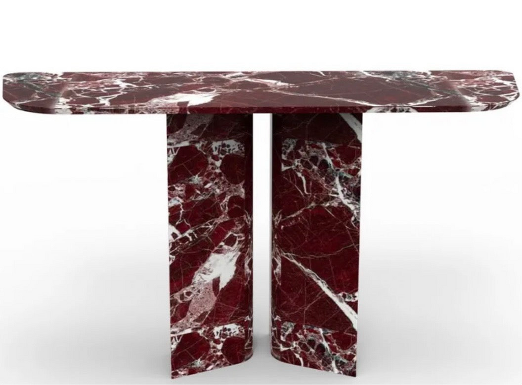 Rosso levanto Red marble console table