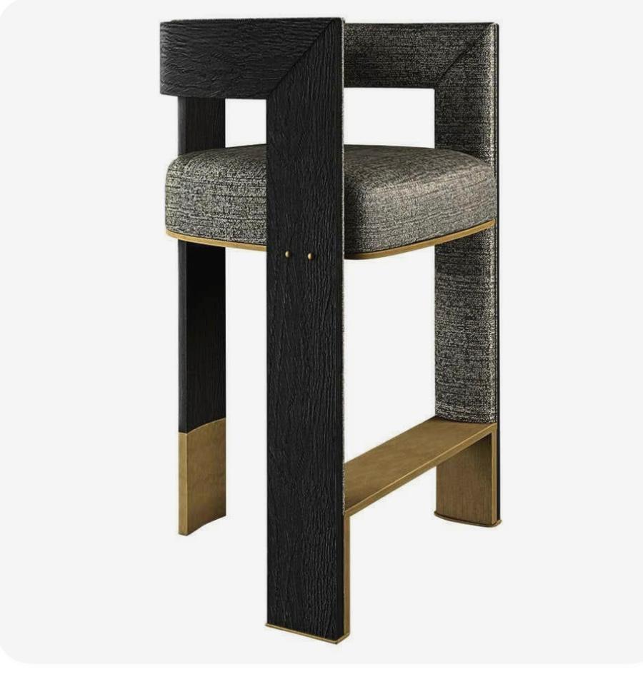 Solid Ash Wood Bar Chair