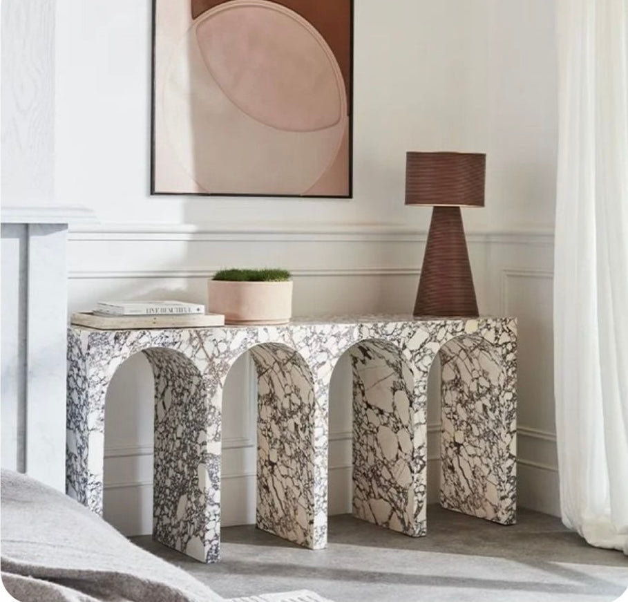 Calacatta Viola Arch Console Table