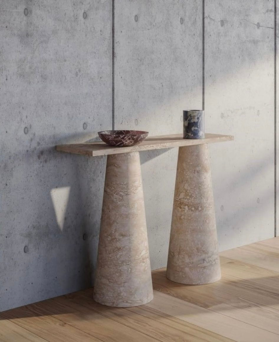White Sand Travertine Console Table