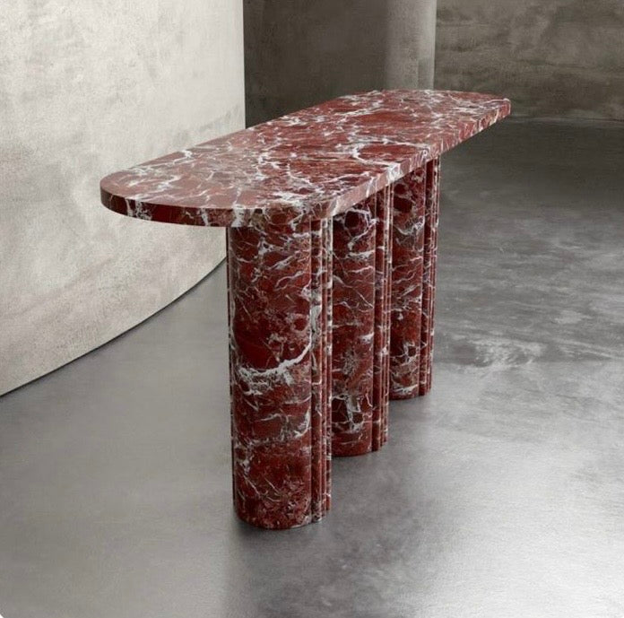 Rosso Levanto Marble Console Table