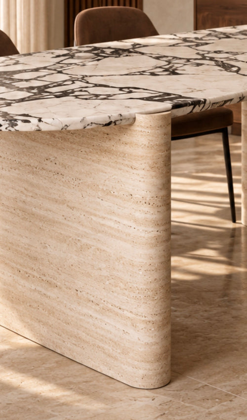Akira travertine dinning table