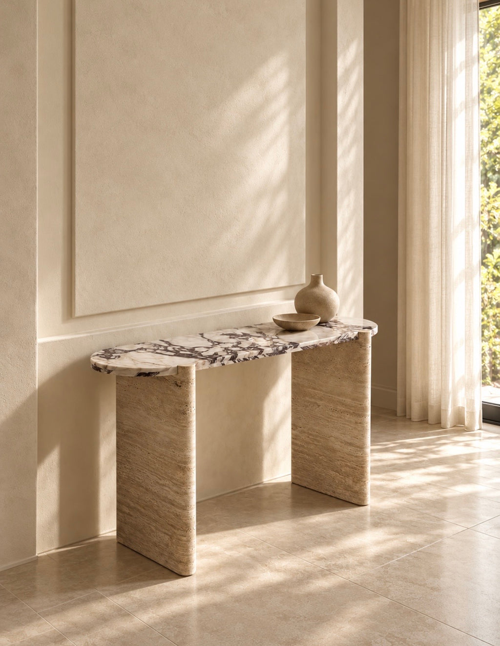 Rica travertine console take