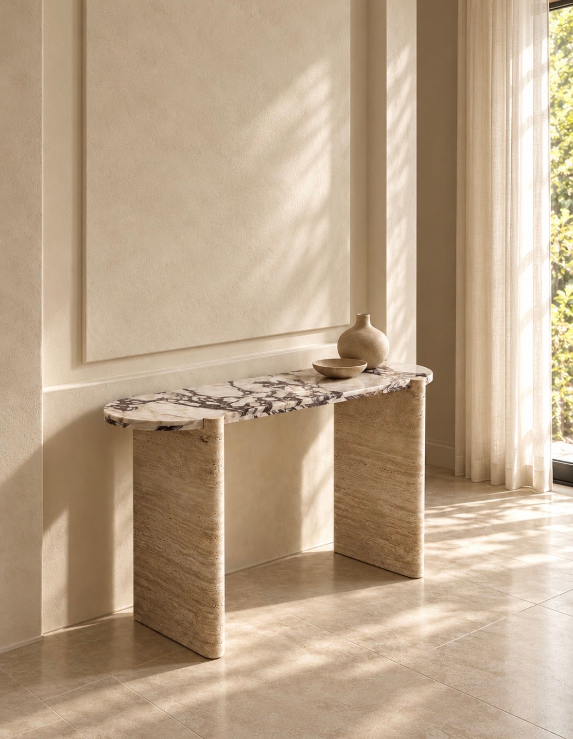 Rica travertine console take