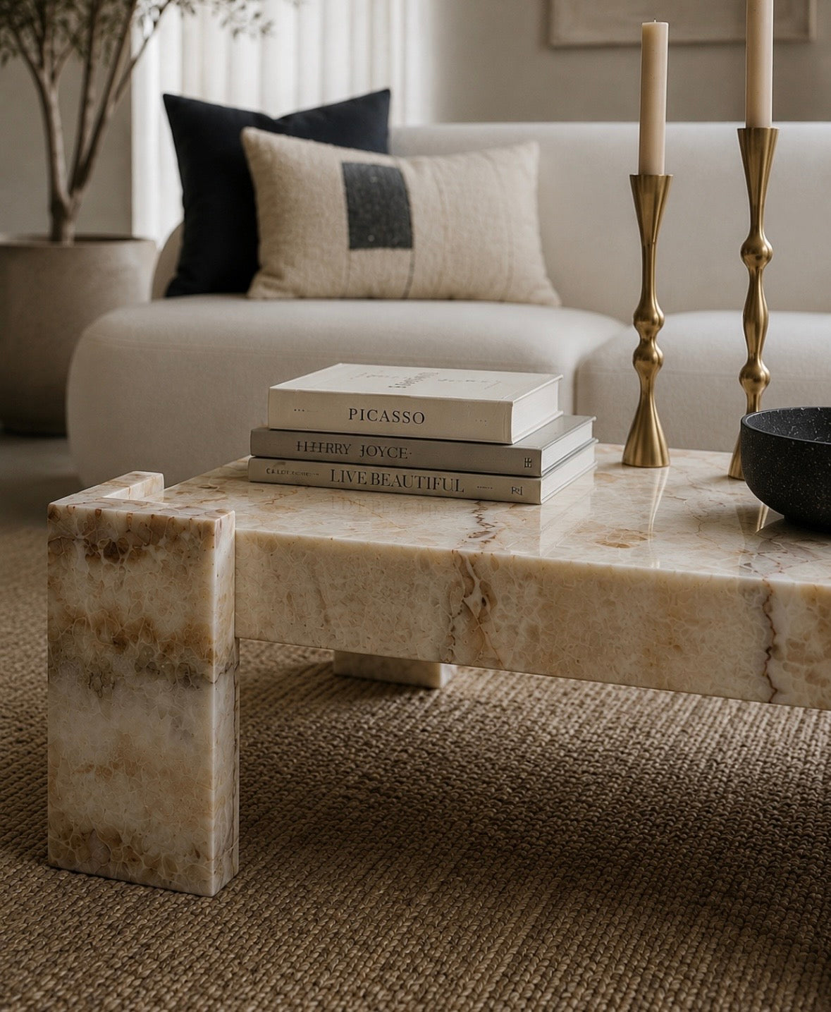 Onyx stone coffee table