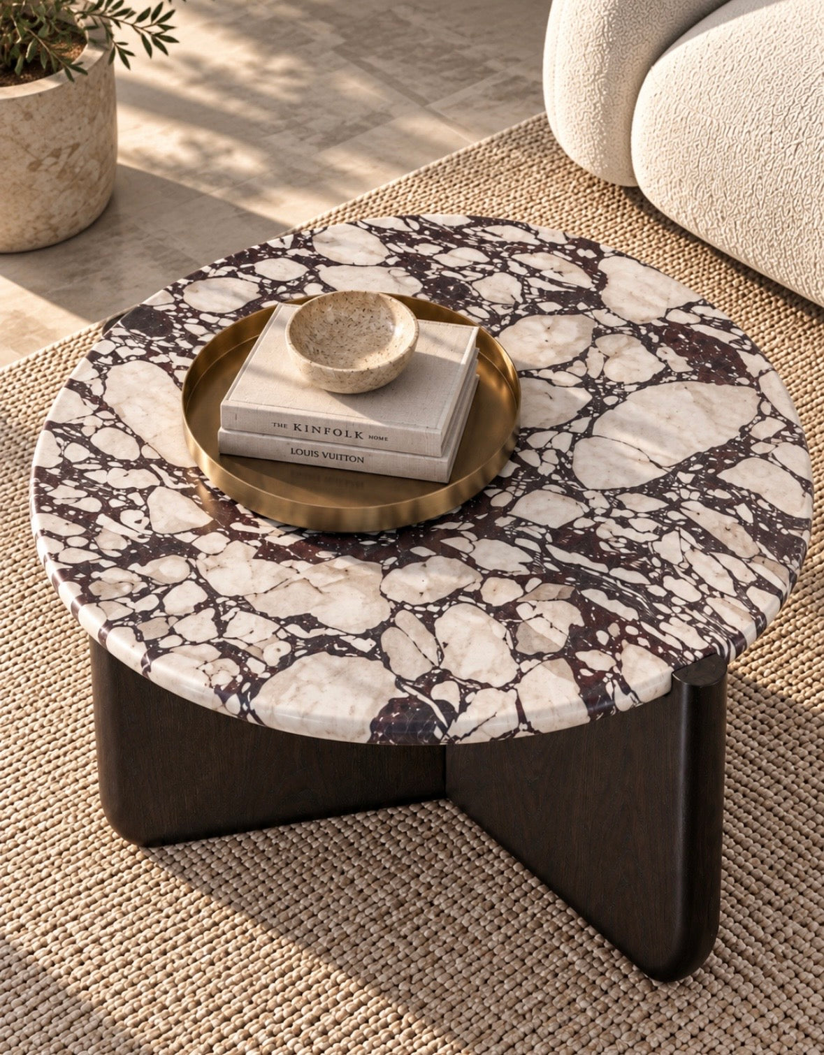 Colour block wooden viola coffee table