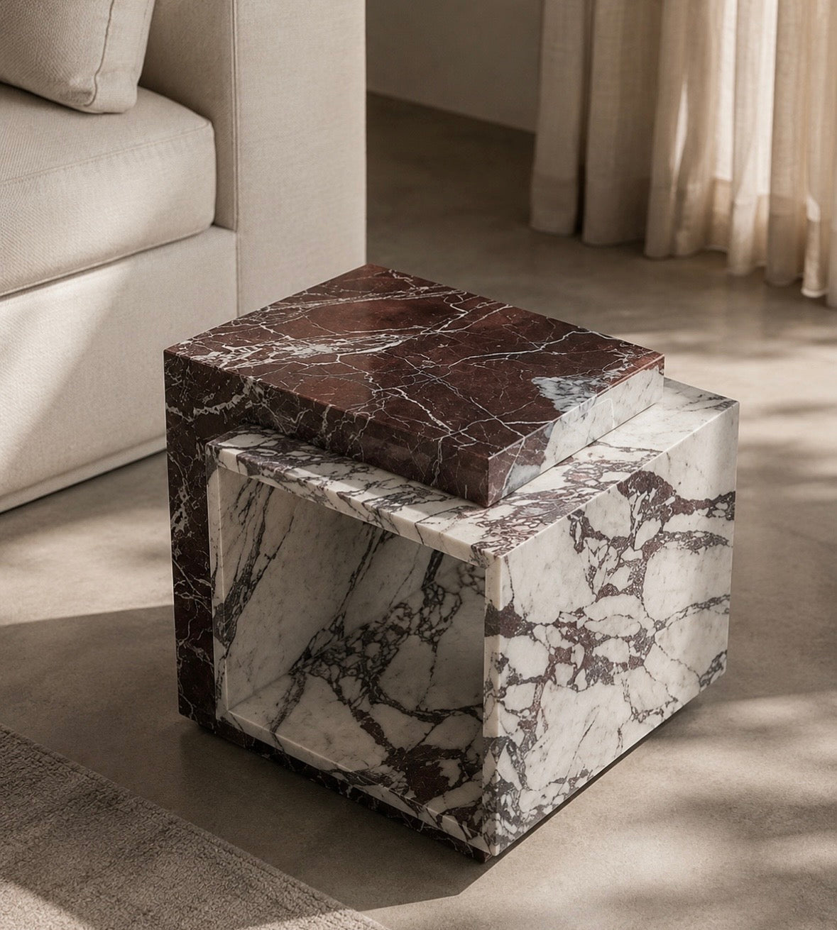 Rossa marble side table