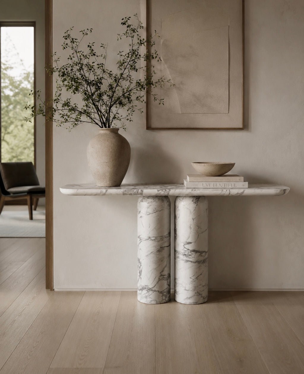 Arabescato Marble Console Table