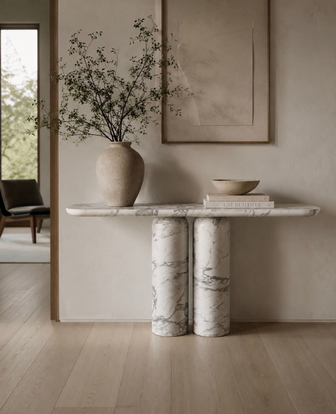 Arabescato Marble Console Table