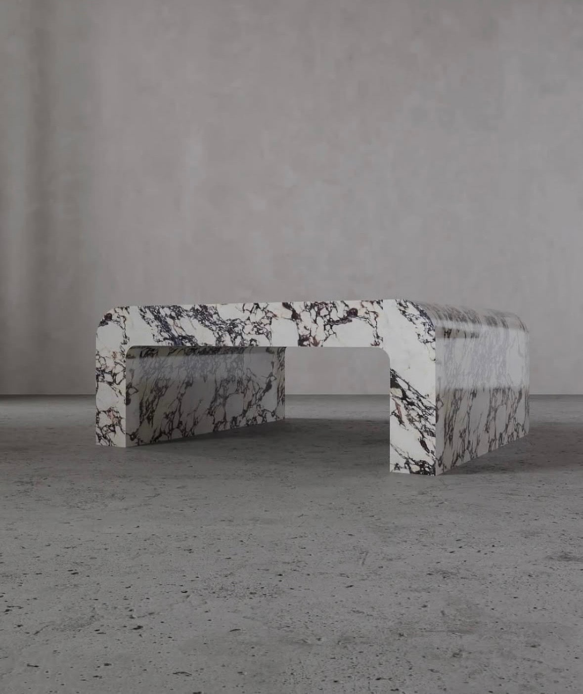 Viola marble curved coffee table