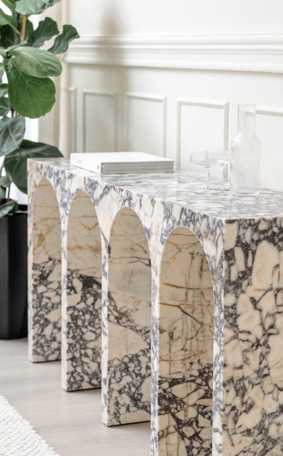 Calacatta Viola Arch Console Table