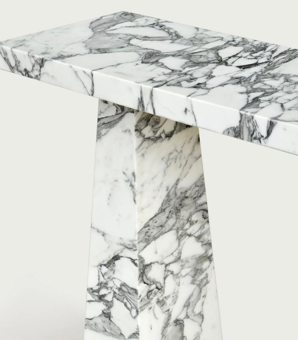 Arabescato marble console table